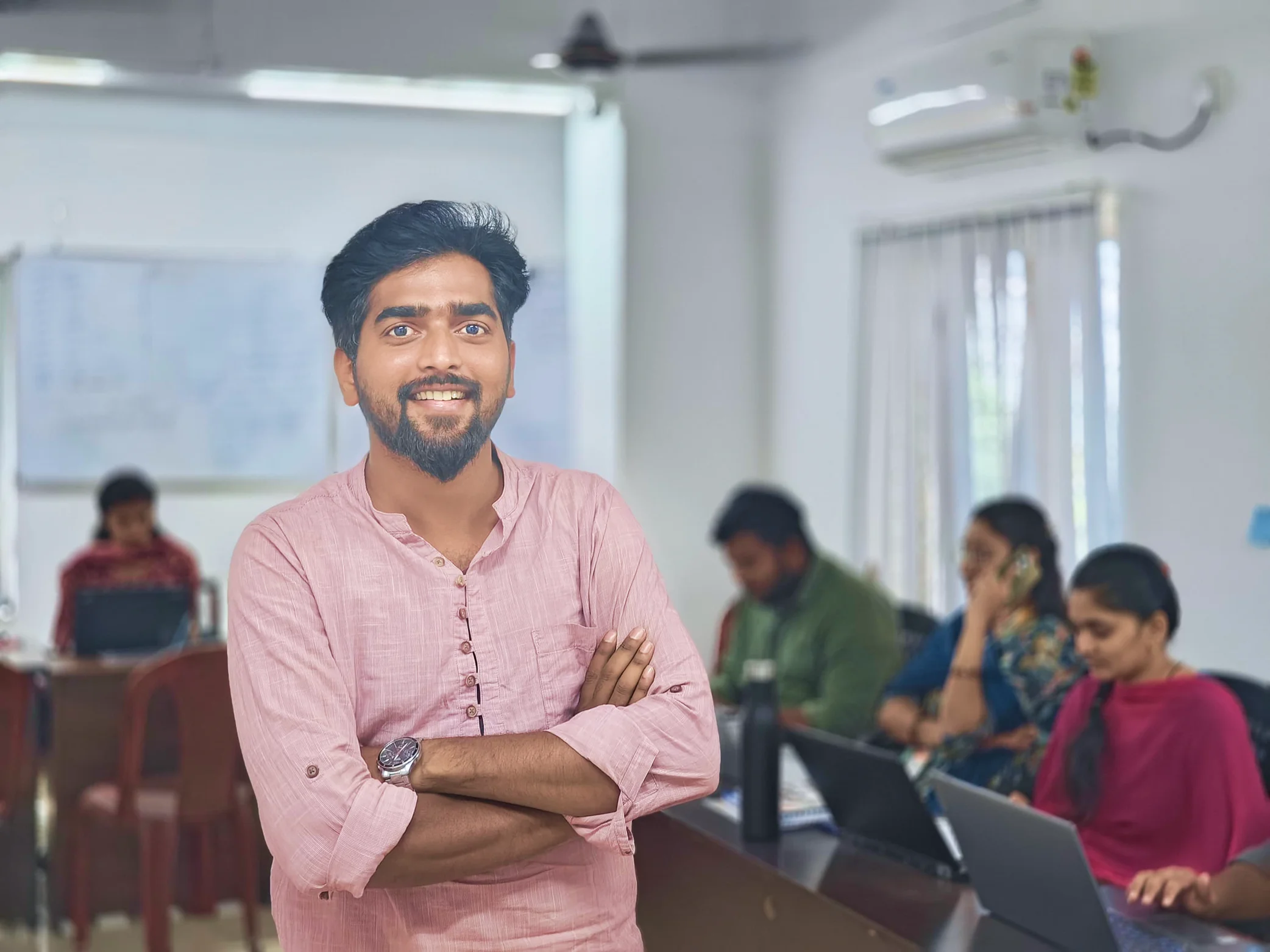 Tech professionals working together