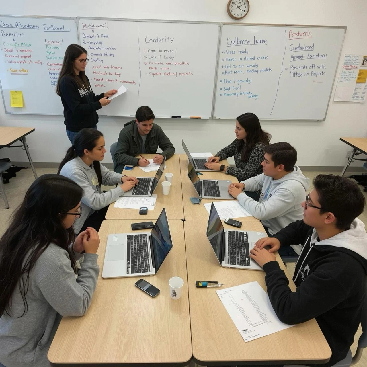 Students Working on a Project Together